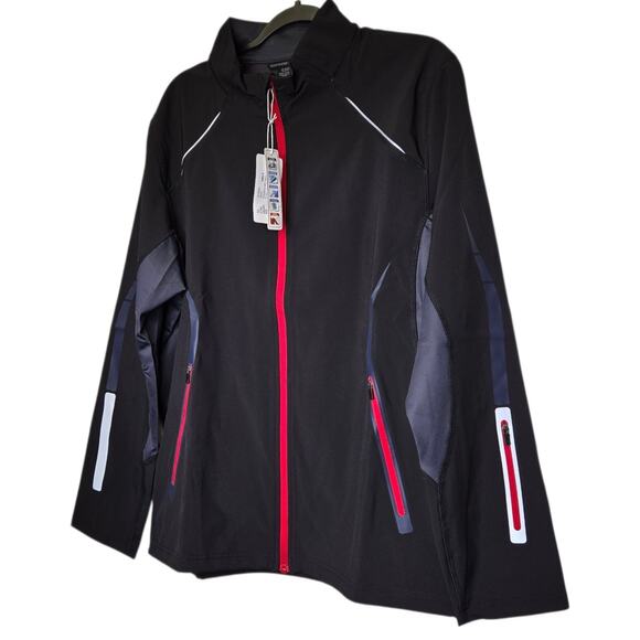 Men's MED North End Sport Black/Red Waterproof Breathable Soft Shell Jacket READ - Picture 9 of 16